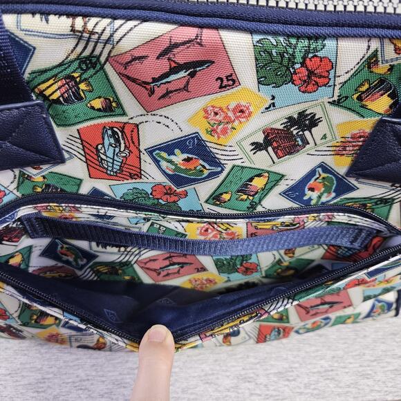 Vera Bradley Cuban Stamps Lighten Up Go Anywhere Carry-On Travel Bag Vacation - Picture 11 of 16